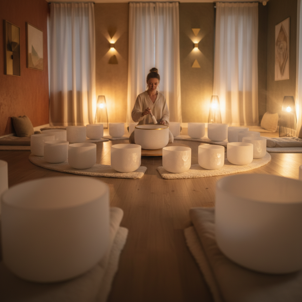 A surgeon wearing scrubs and a mask, standing in front of medical equipment, representing the high-stress environment of an operating room. Soul Art and Larissa Steinbach advocate for sound wellness to enhance focus and reduce stress in such demanding professions.